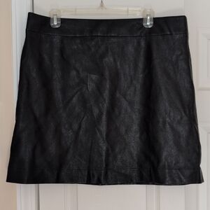 J. Crew Faux-leather A-line mini skirt